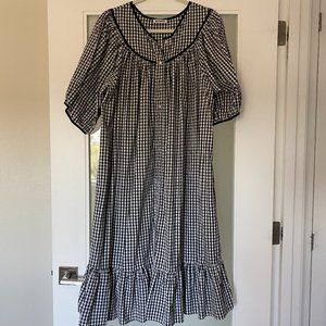 Batsheva Snap Housedress Black & White Gingham OS
